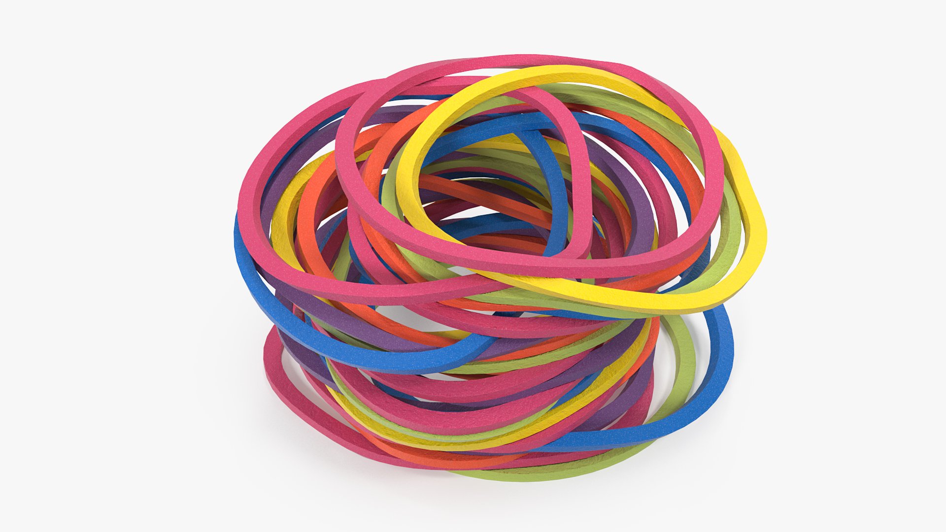 3D model Stack of Colorful Rubber Bands