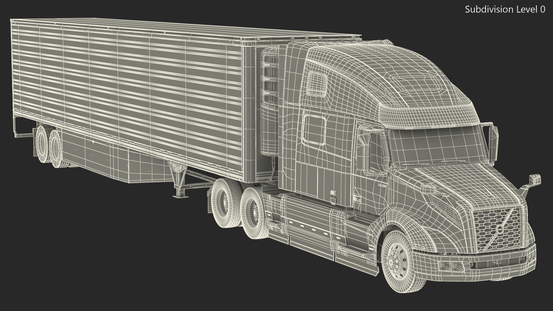 3D model Volvo VNL 860 Truck with Reefer Trailer Your Brand
