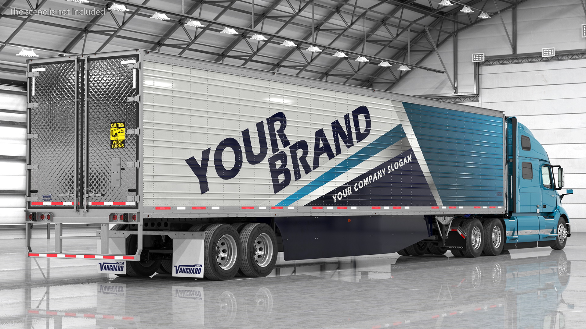 3D model Volvo VNL 860 Truck with Reefer Trailer Your Brand