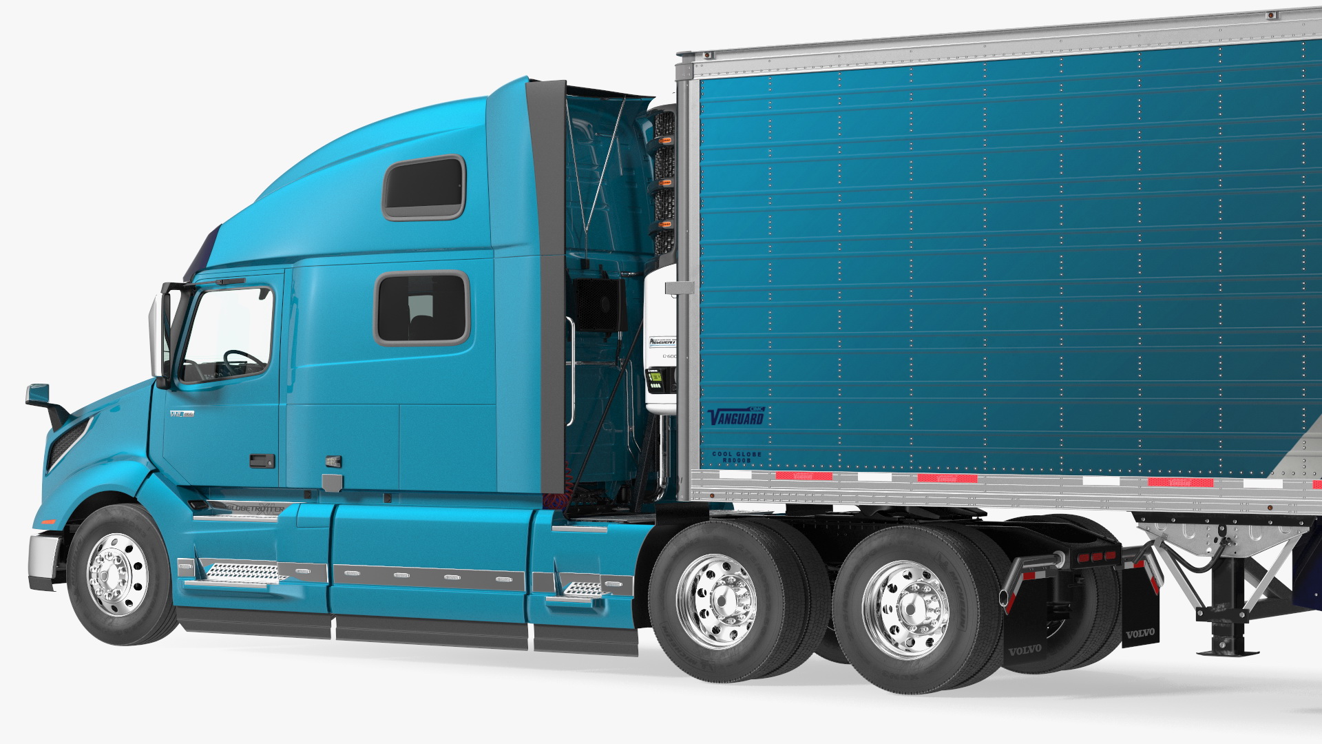 3D model Volvo VNL 860 Truck with Reefer Trailer Your Brand