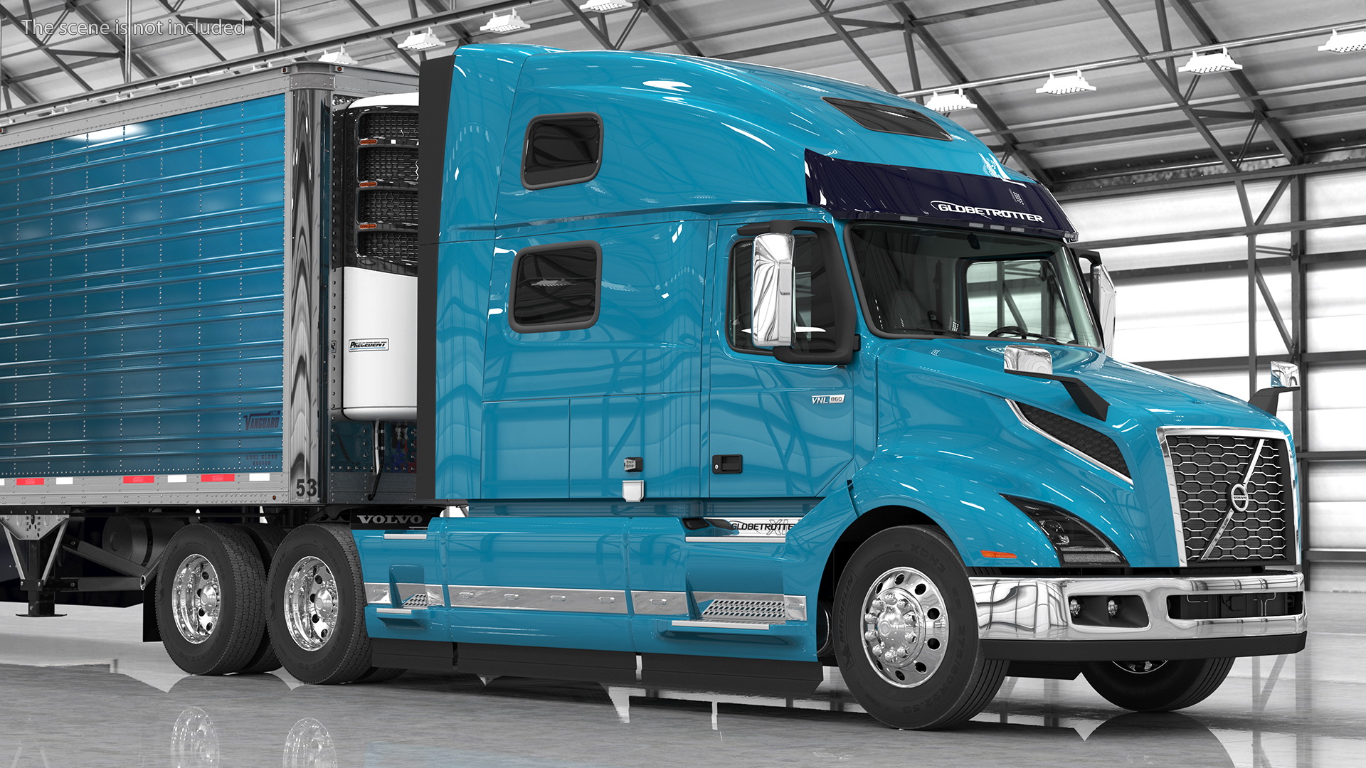 3D model Volvo VNL 860 Truck with Reefer Trailer Your Brand