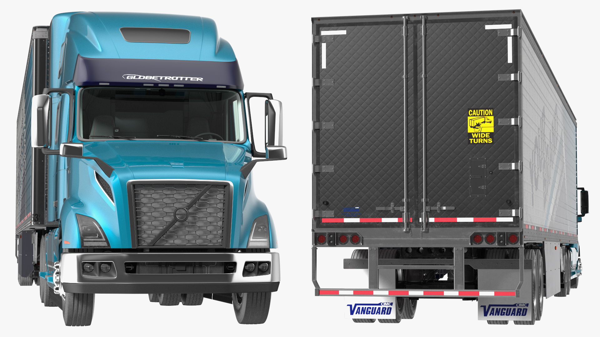 3D model Volvo VNL 860 Truck with Reefer Trailer Your Brand