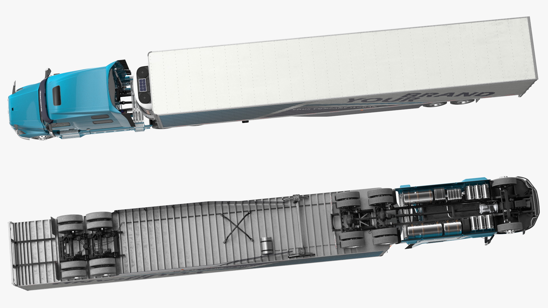 3D model Volvo VNL 860 Truck with Reefer Trailer Your Brand