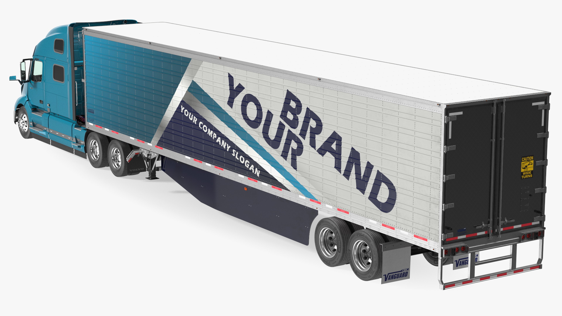 3D model Volvo VNL 860 Truck with Reefer Trailer Your Brand