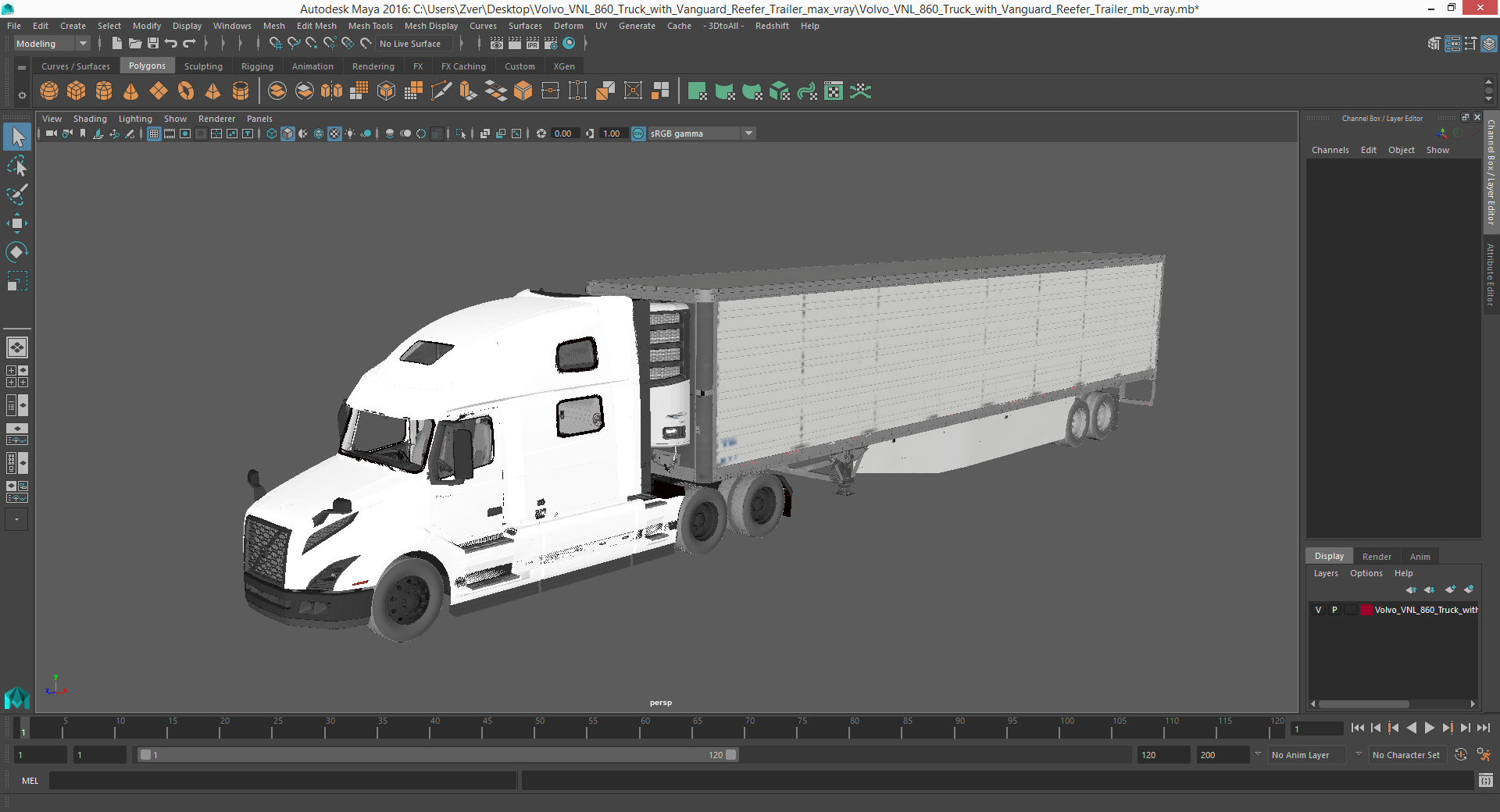 3D model Volvo VNL 860 Truck with Reefer Trailer Your Brand