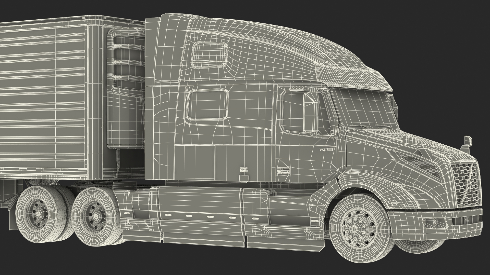 3D model Volvo VNL 860 Truck with Reefer Trailer Your Brand