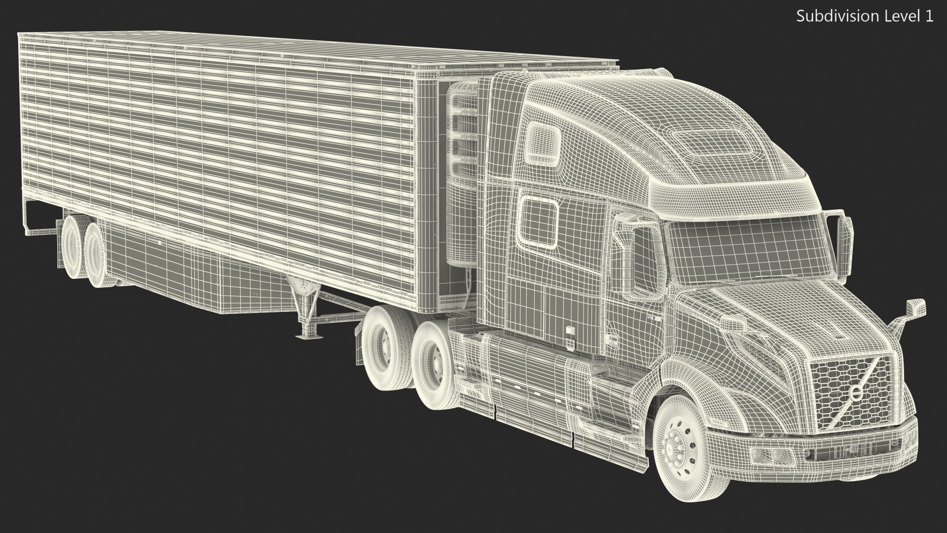 3D model Volvo VNL 860 Truck with Reefer Trailer Your Brand