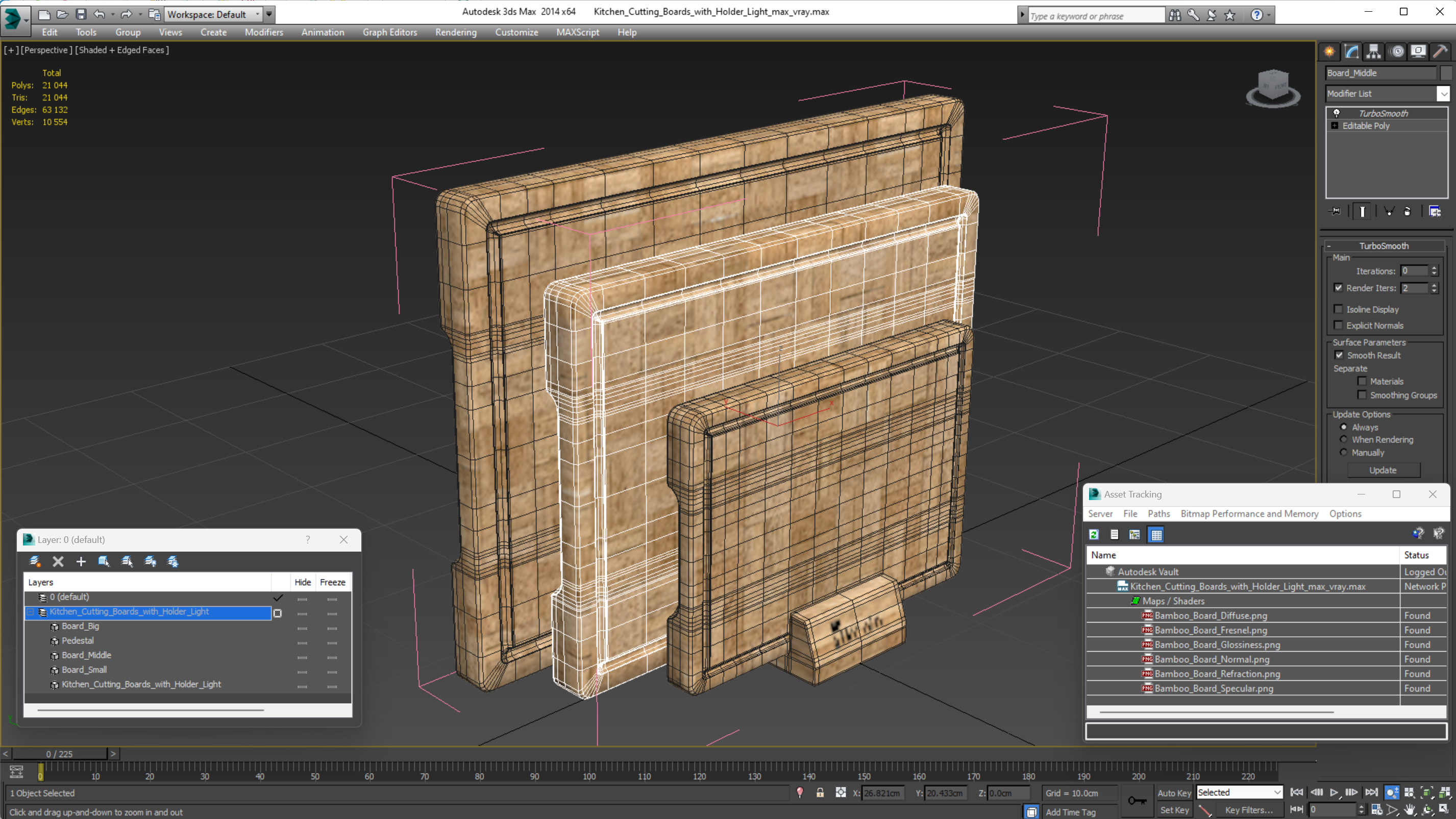 3D model Kitchen Cutting Boards with Holder Light