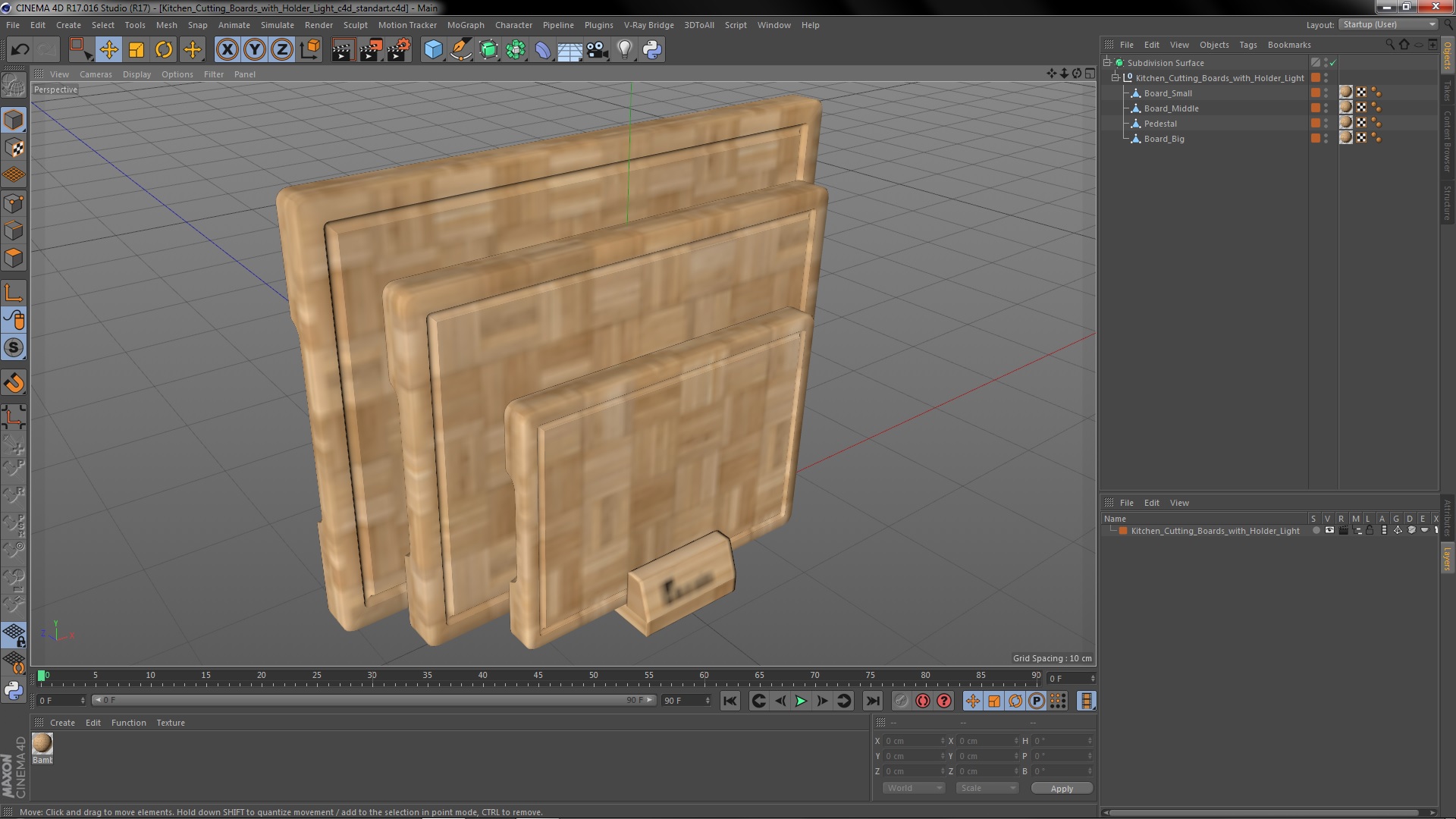 3D model Kitchen Cutting Boards with Holder Light