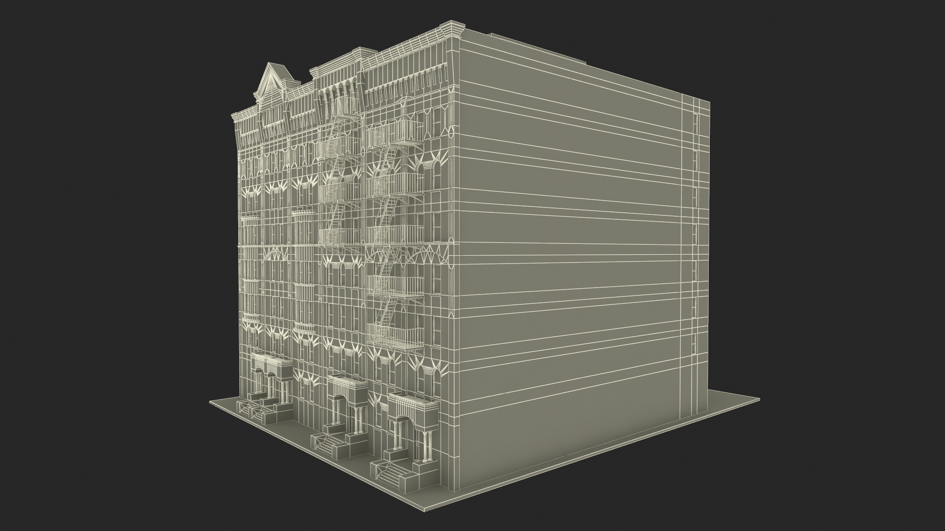 3D Historic New York Residential Building model