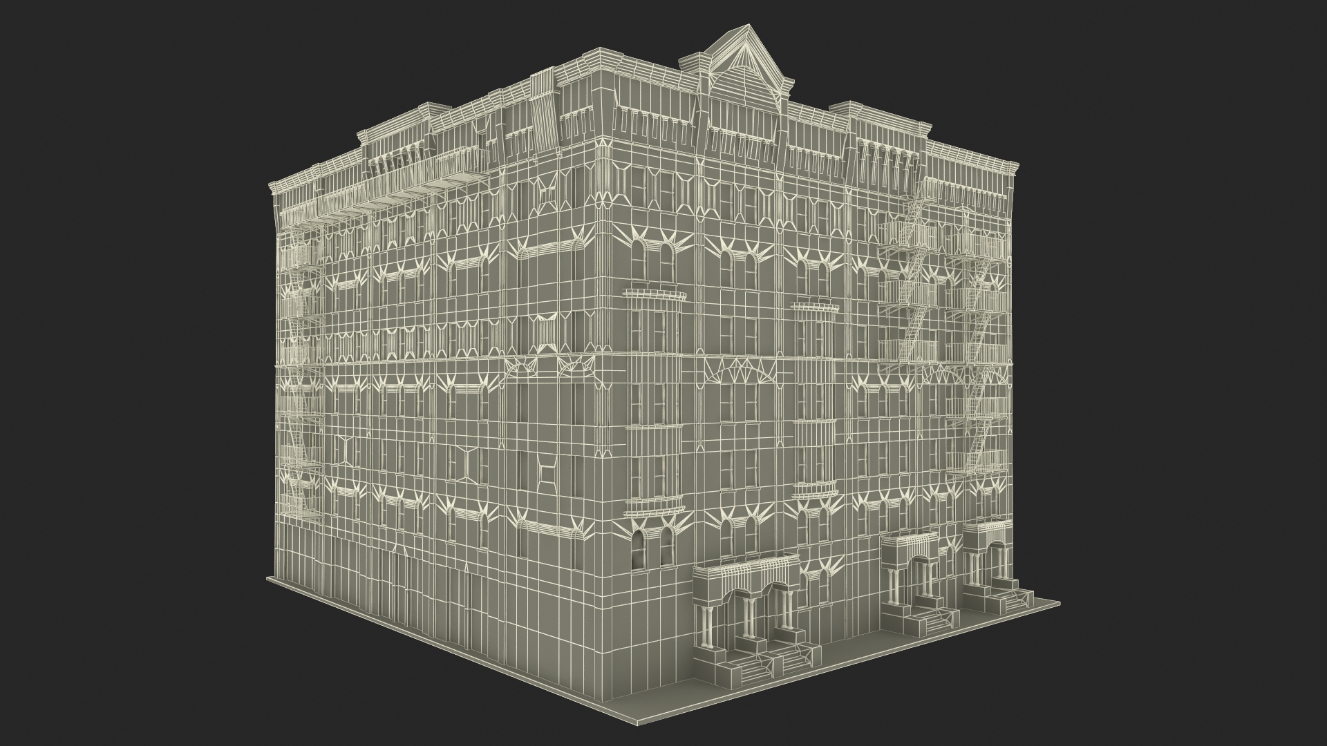 3D Historic New York Residential Building model