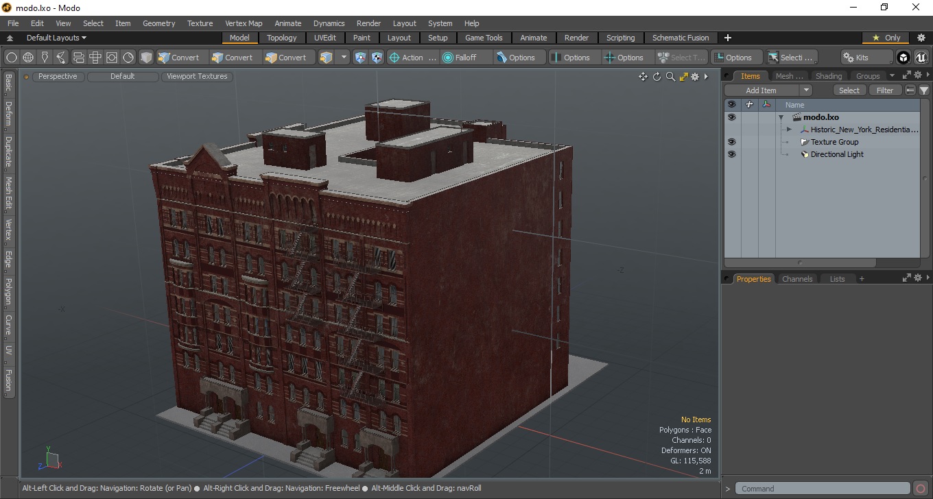 3D Historic New York Residential Building model