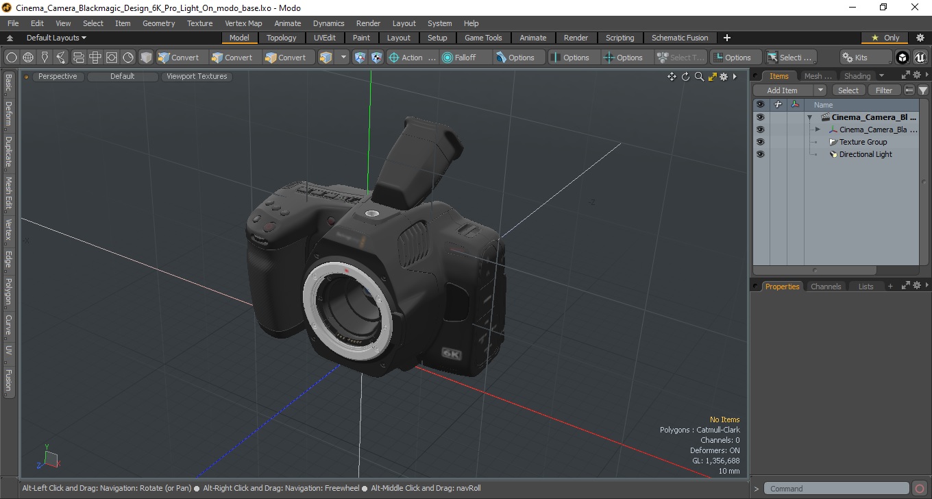 Cinema Camera Blackmagic Design 6K Pro Light On 3D