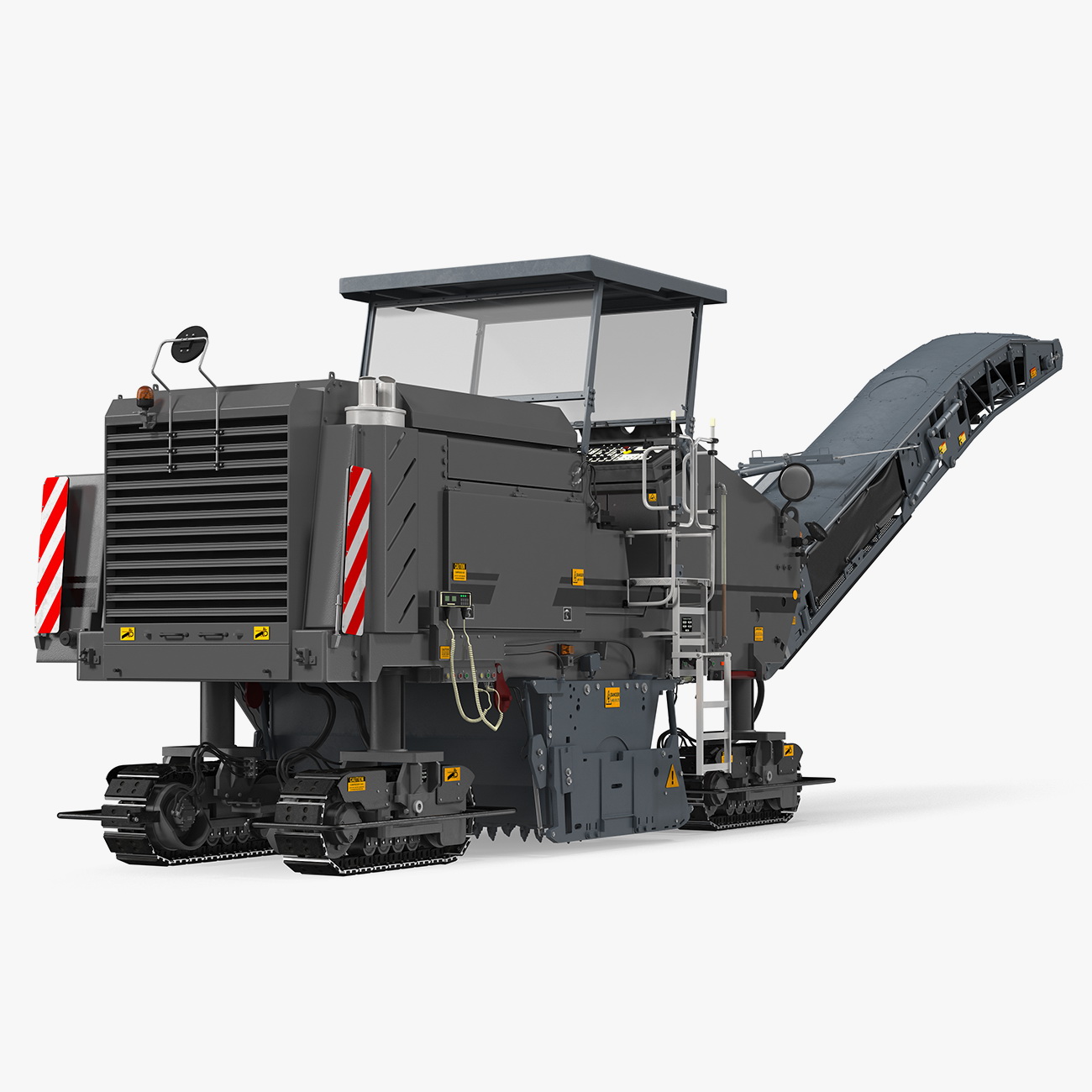 Asphalt Milling Machine Clean 3D Model, view 5
