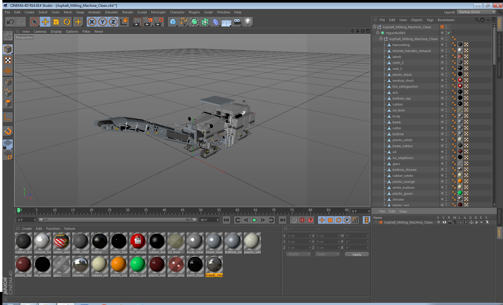 Asphalt Milling Machine Clean 3D model