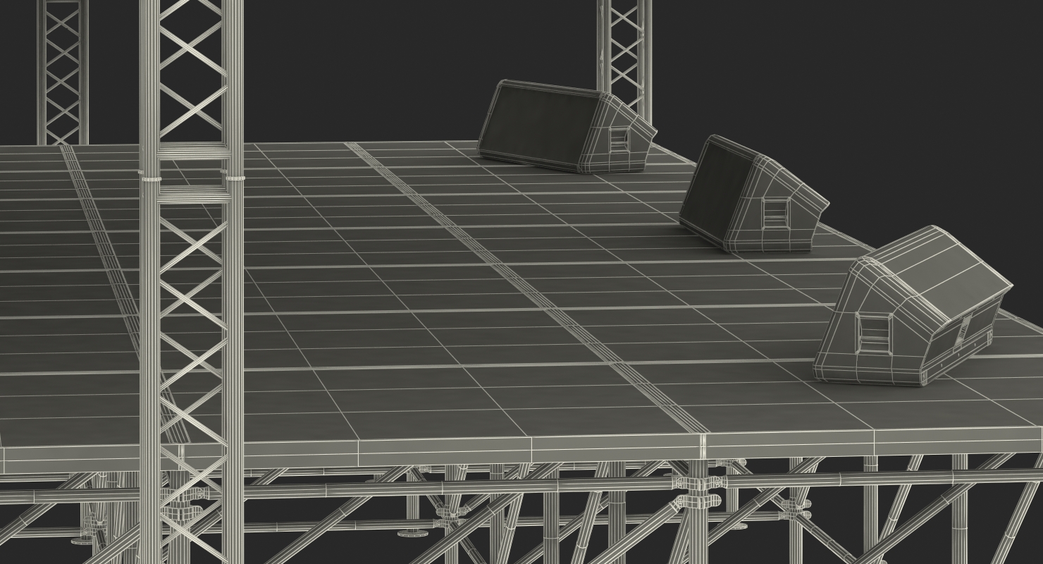 3D Concert Scene with Equipment model