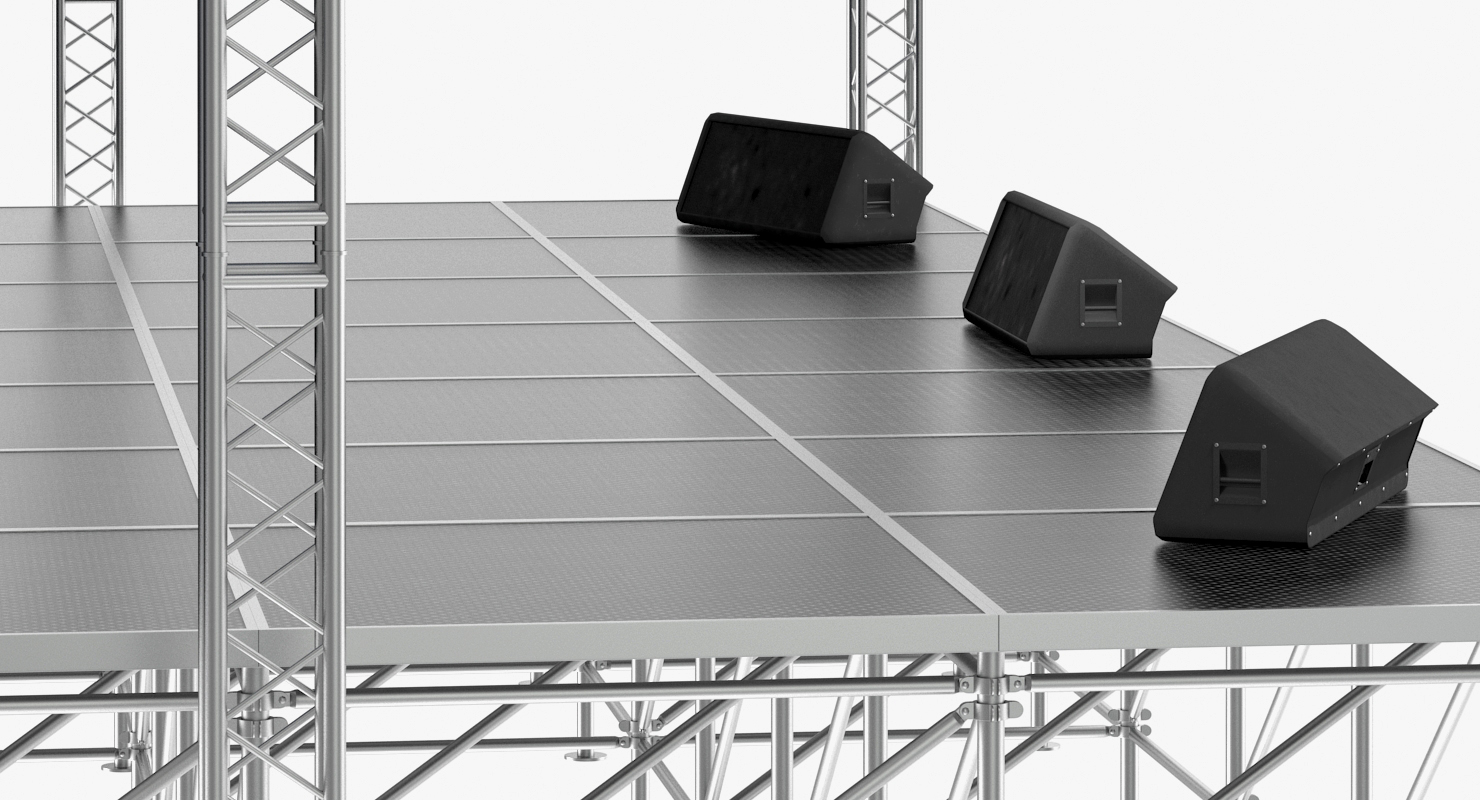 3D Concert Scene with Equipment model