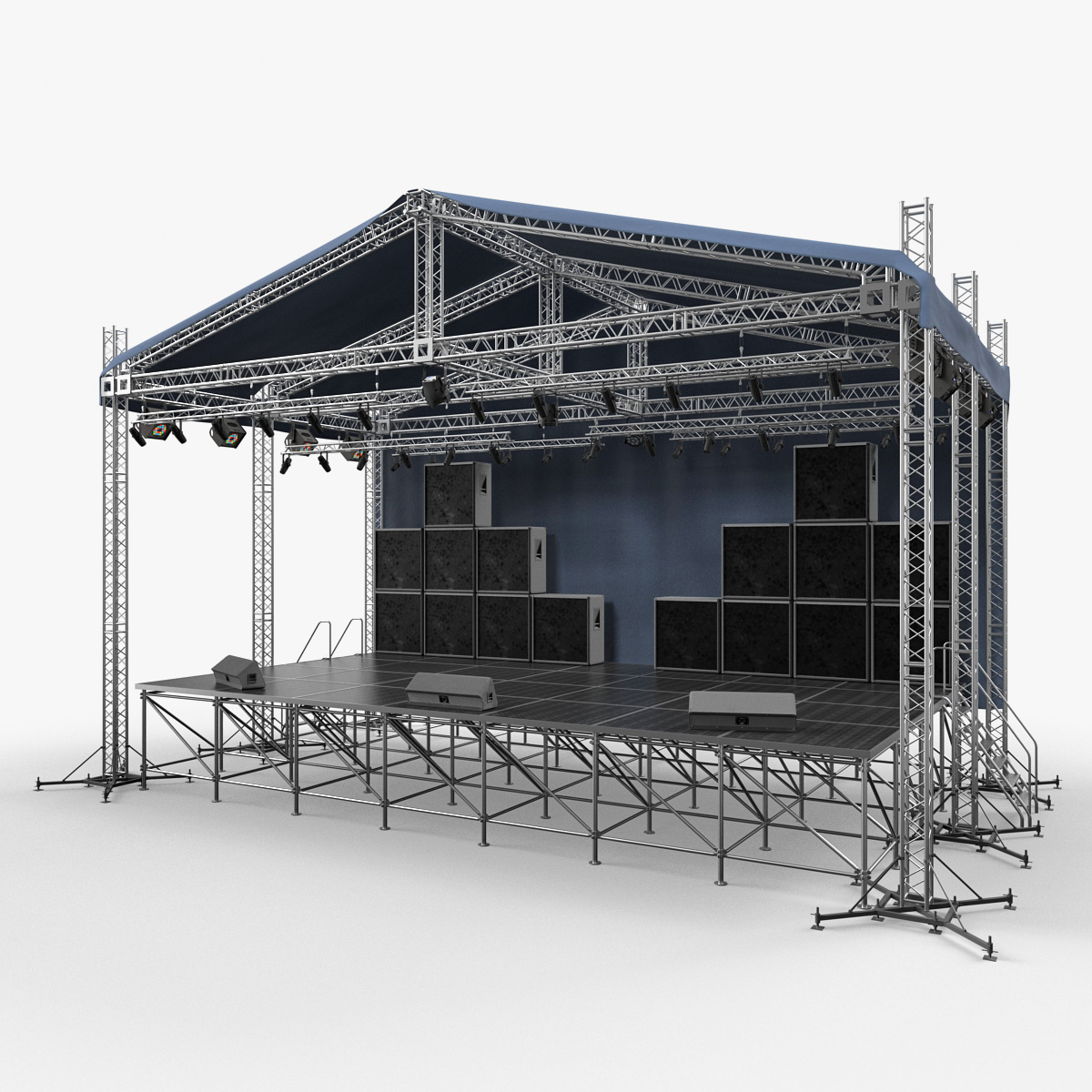 Concert Scene with Equipment 3D Model