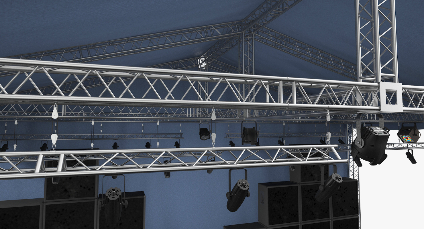 3D Concert Scene with Equipment model