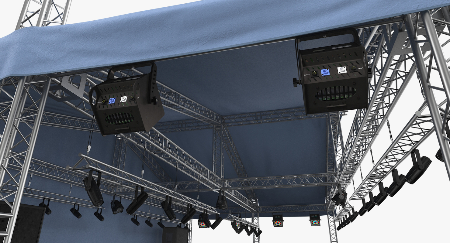 3D Concert Scene with Equipment model