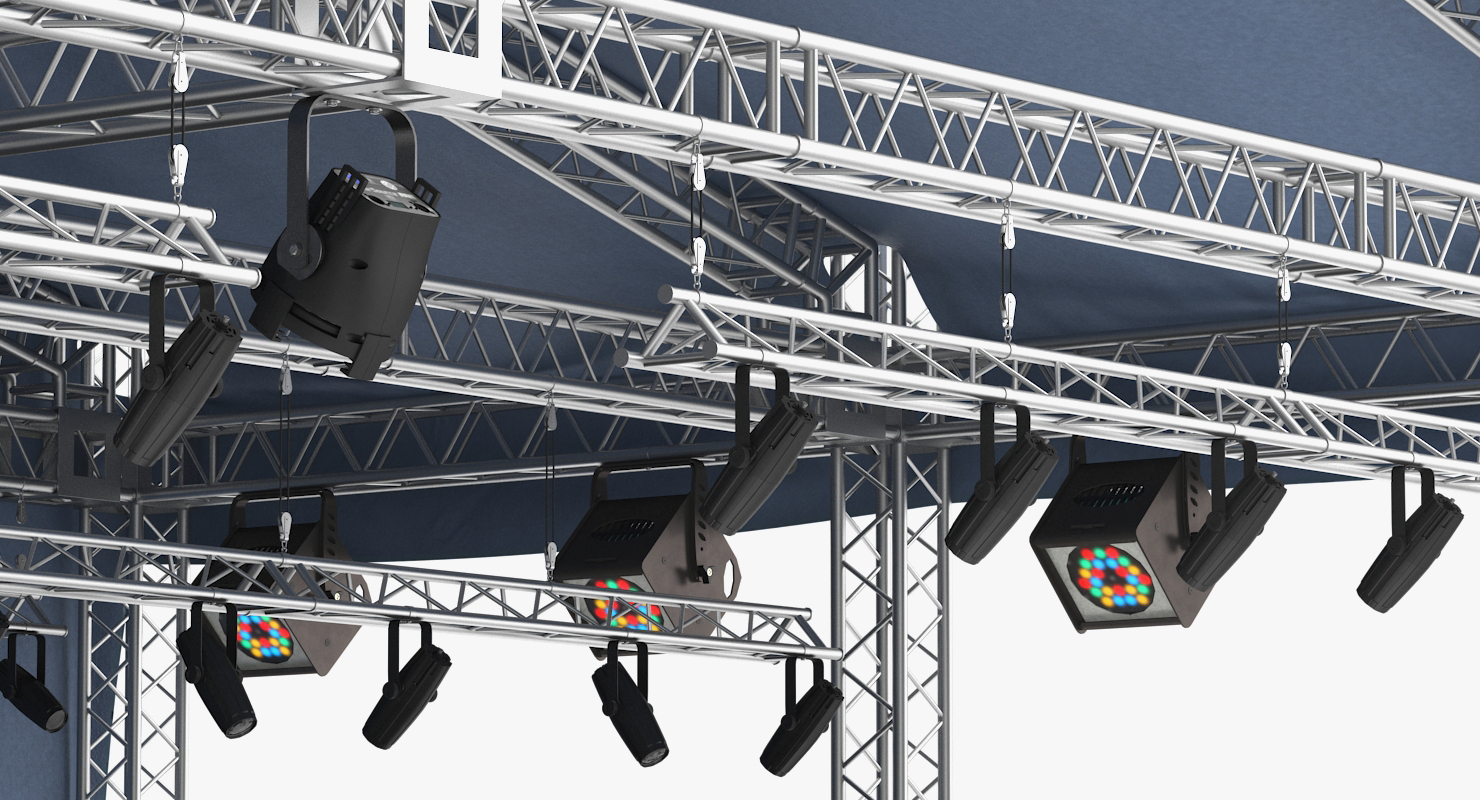 3D Concert Scene with Equipment model