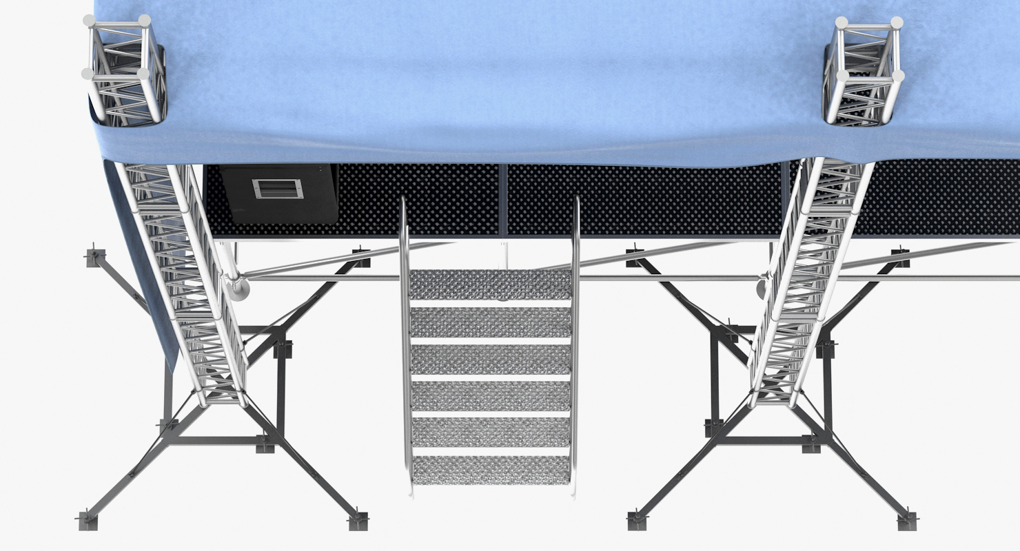 3D Concert Scene with Equipment model