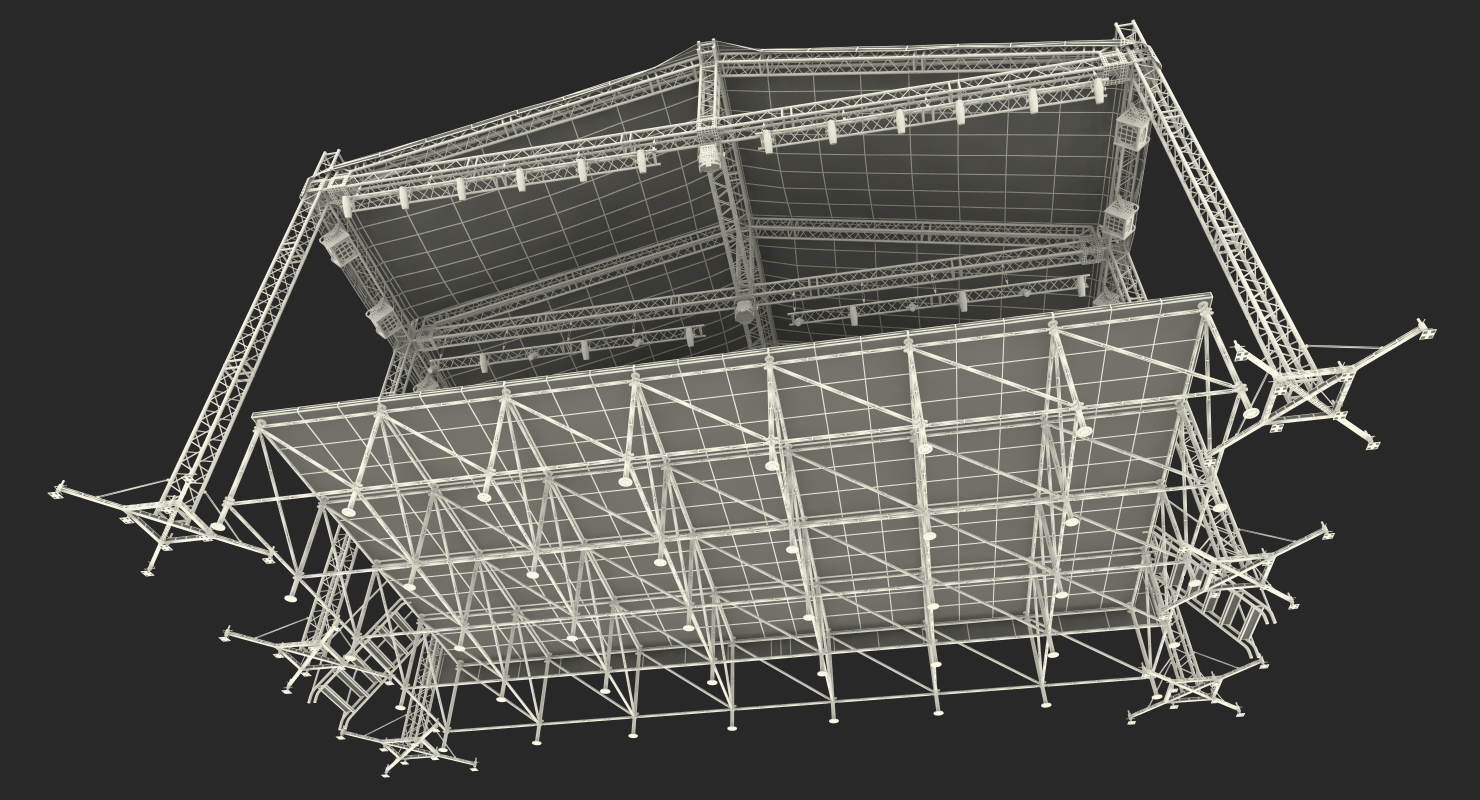 3D Concert Scene with Equipment model
