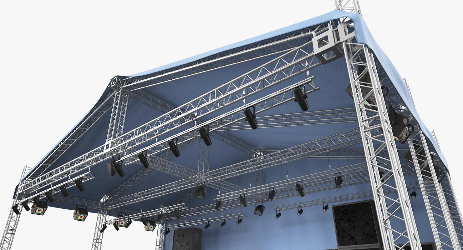 3D Concert Scene with Equipment model