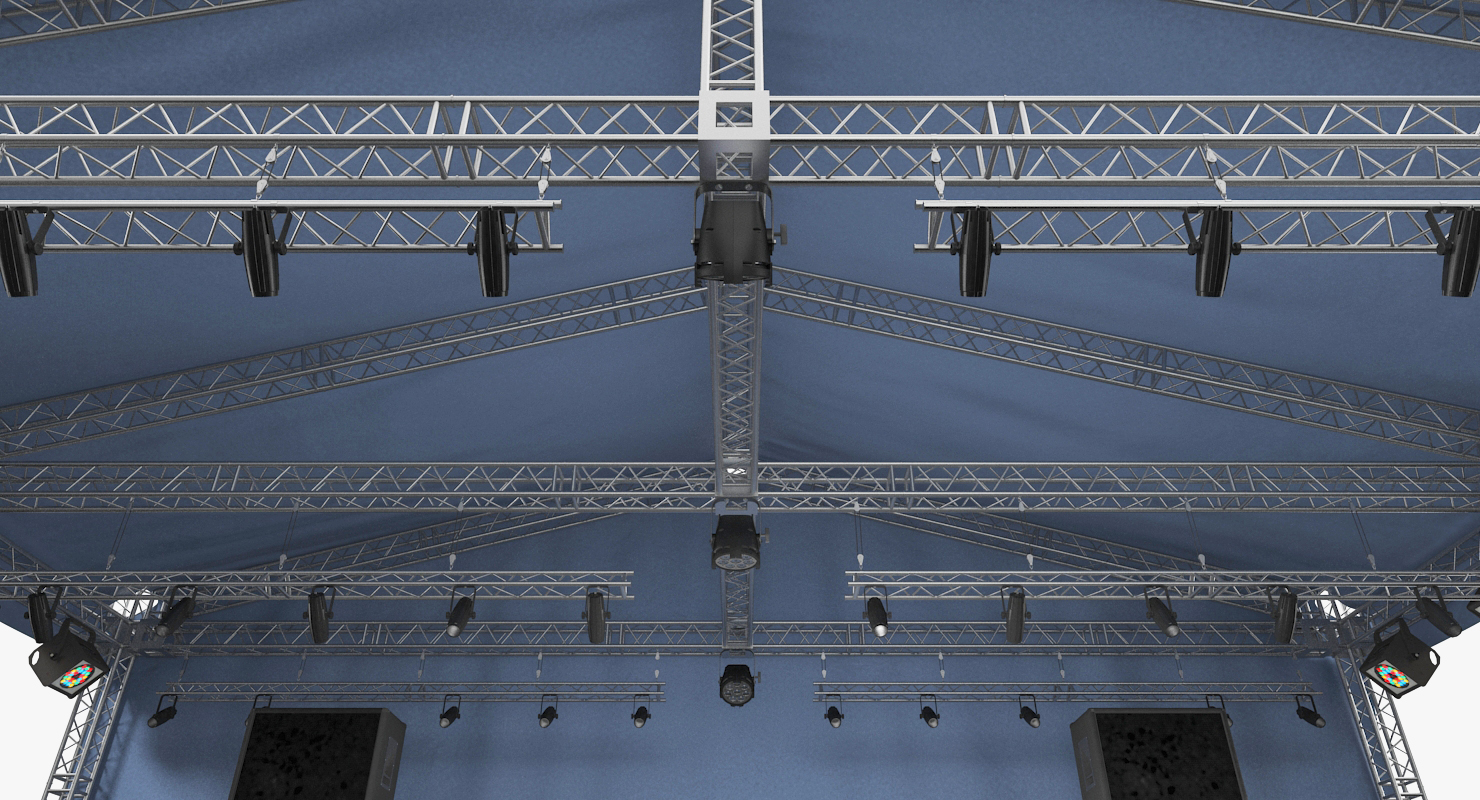 3D Concert Scene with Equipment model