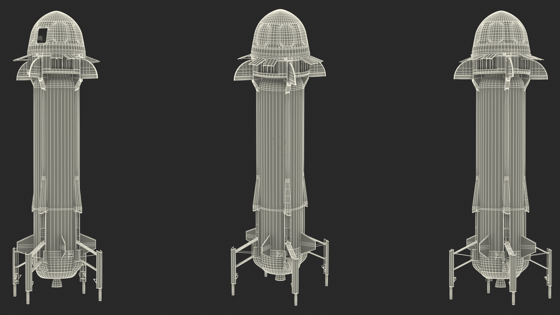 3D Blue Origin New Shepard Rocket Booster with Crew Capsule