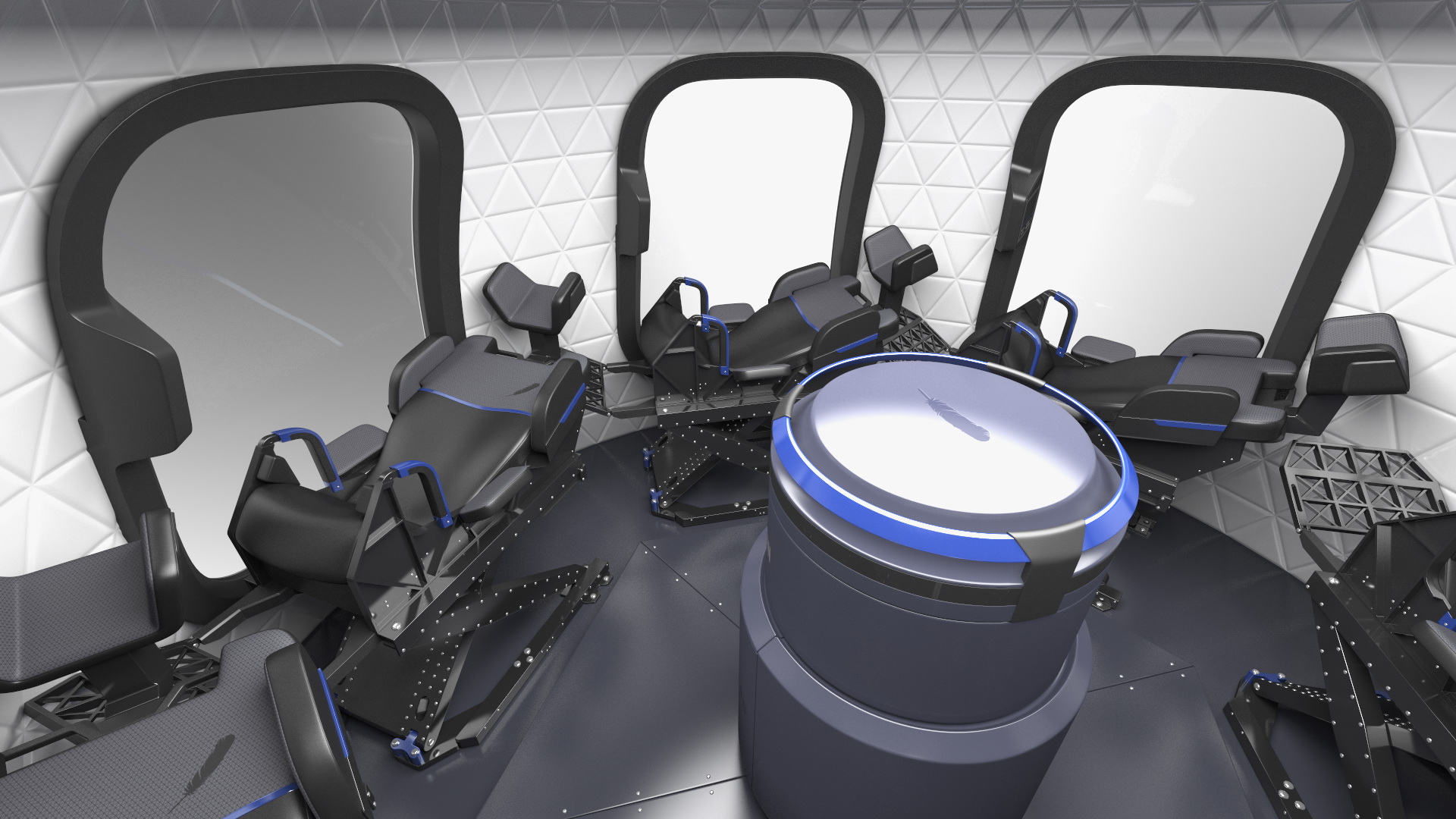 3D Blue Origin New Shepard Rocket Booster with Crew Capsule