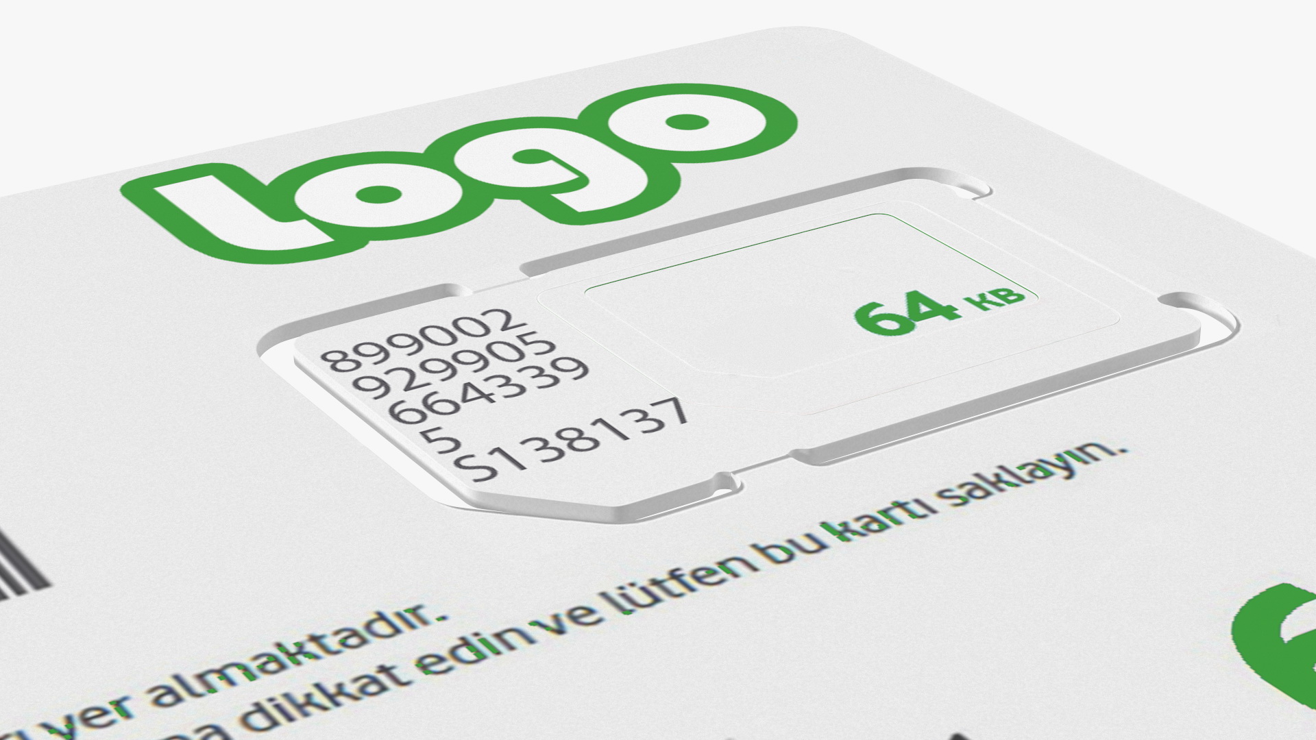 Sim Card Green 3D model