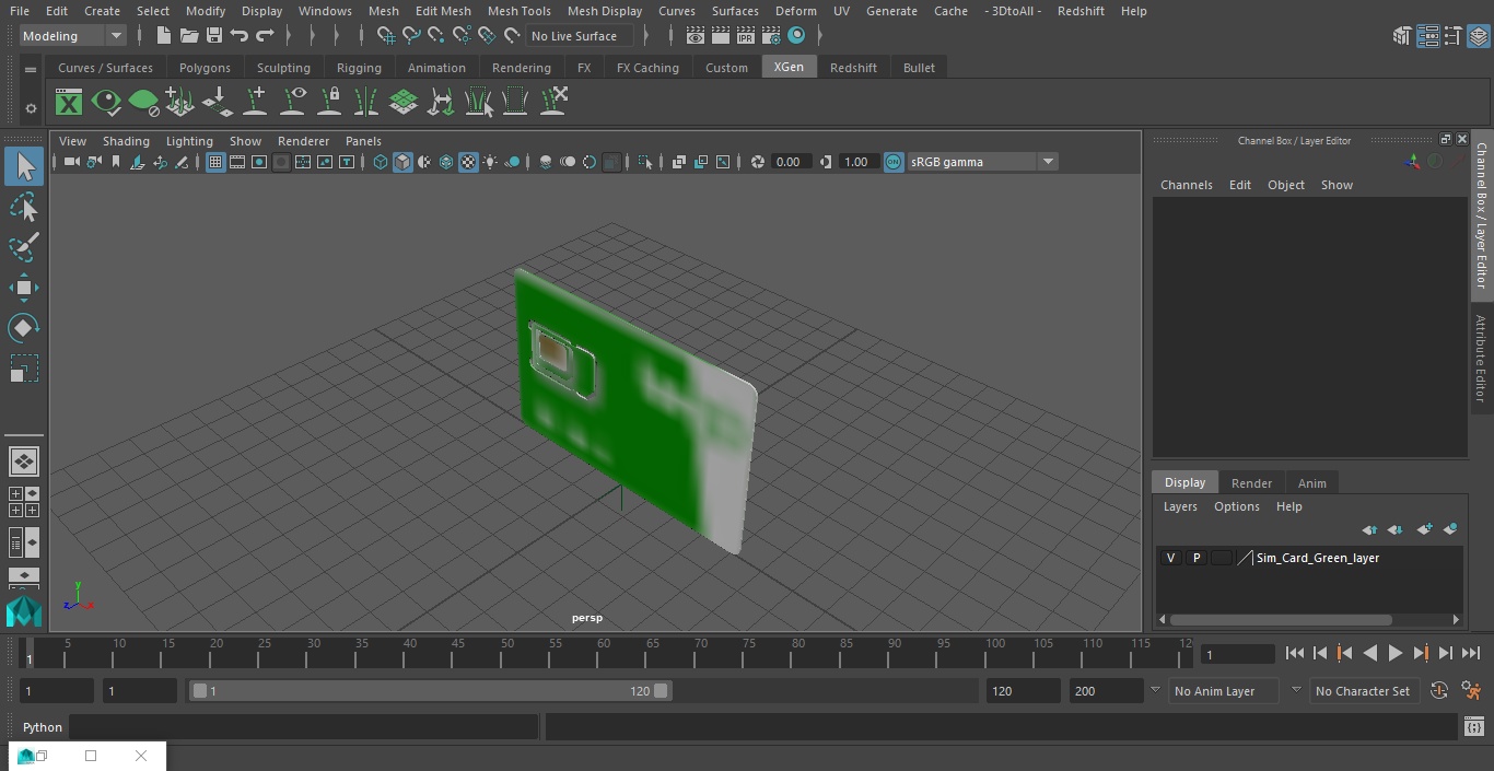 Sim Card Green 3D model