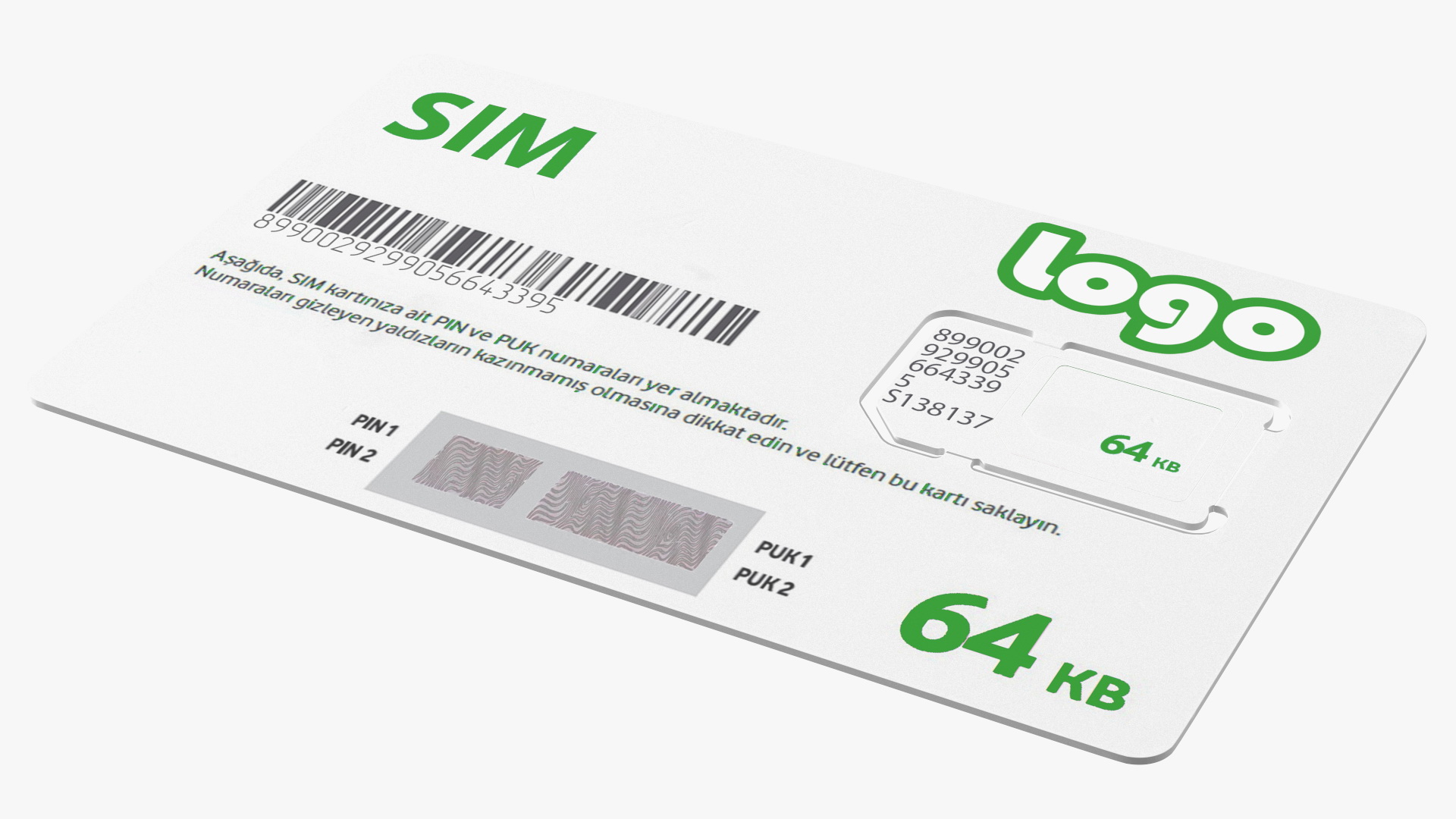 Sim Card Green 3D model