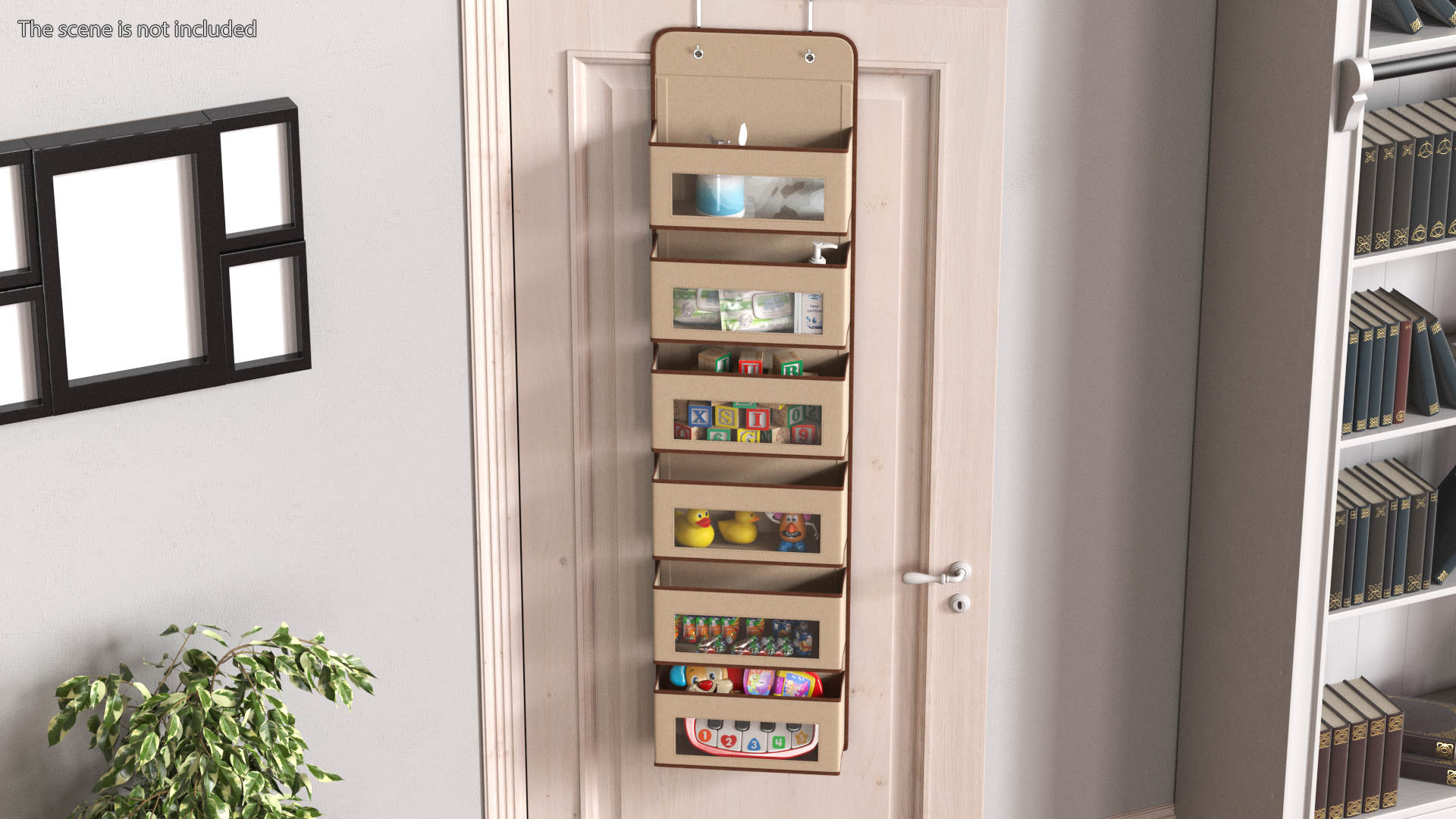 Wall Mount Storage Bags with Baby Care Products 3D