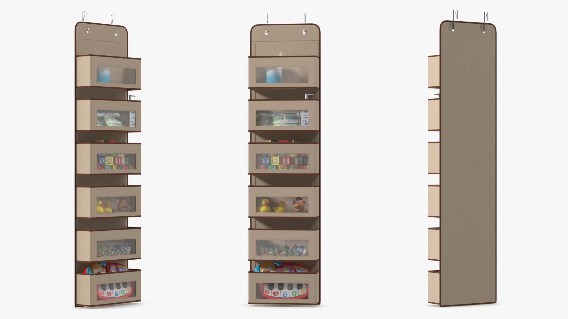 Wall Mount Storage Bags with Baby Care Products 3D