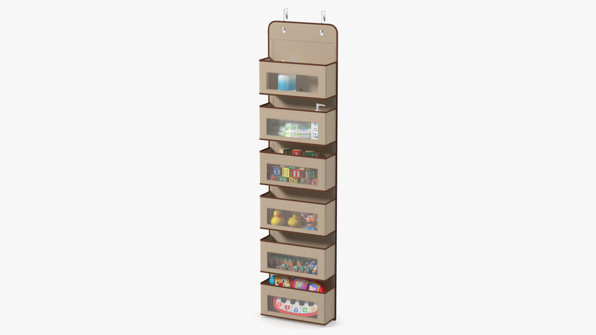 Wall Mount Storage Bags with Baby Care Products 3D
