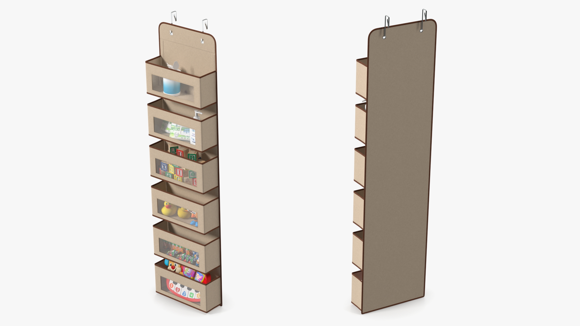 Wall Mount Storage Bags with Baby Care Products 3D