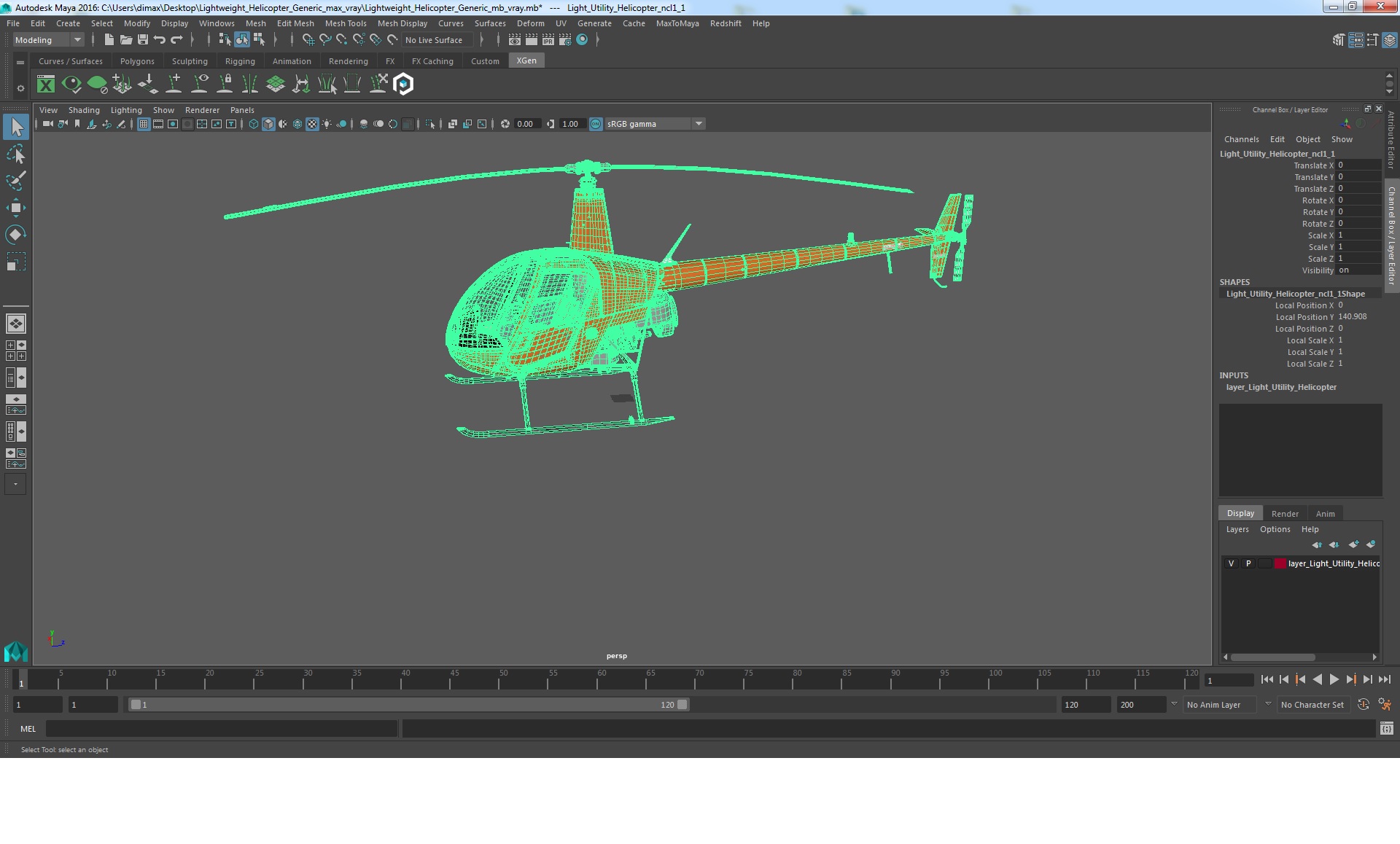 3D model Lightweight Helicopter Generic