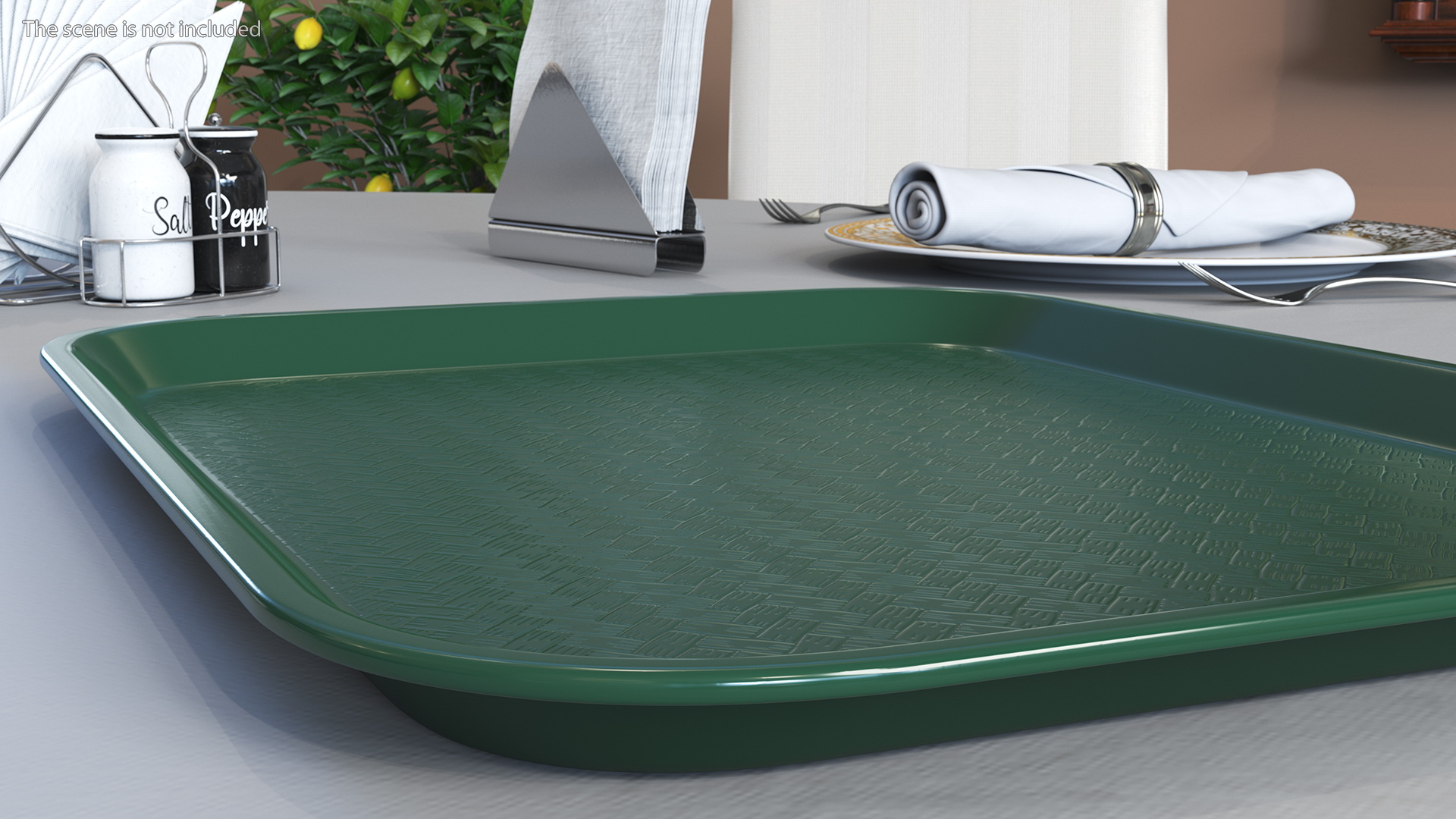 3D Plastic Fast Food Tray Green model