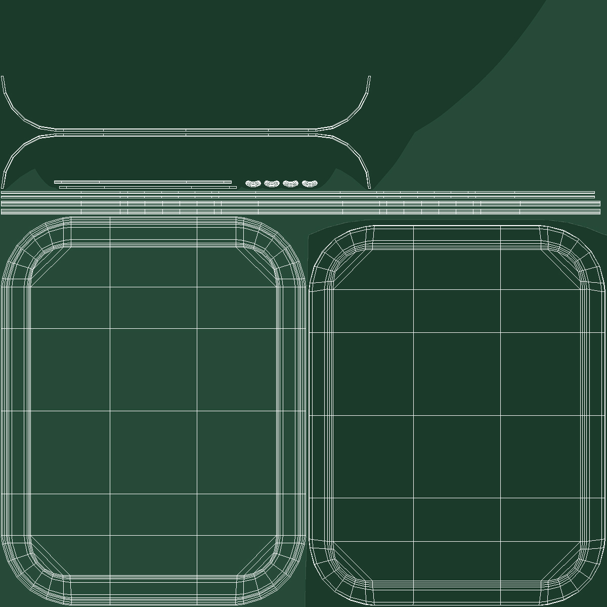3D Plastic Fast Food Tray Green model