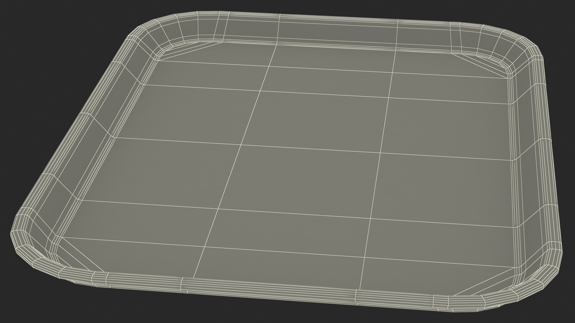 3D Plastic Fast Food Tray Green model