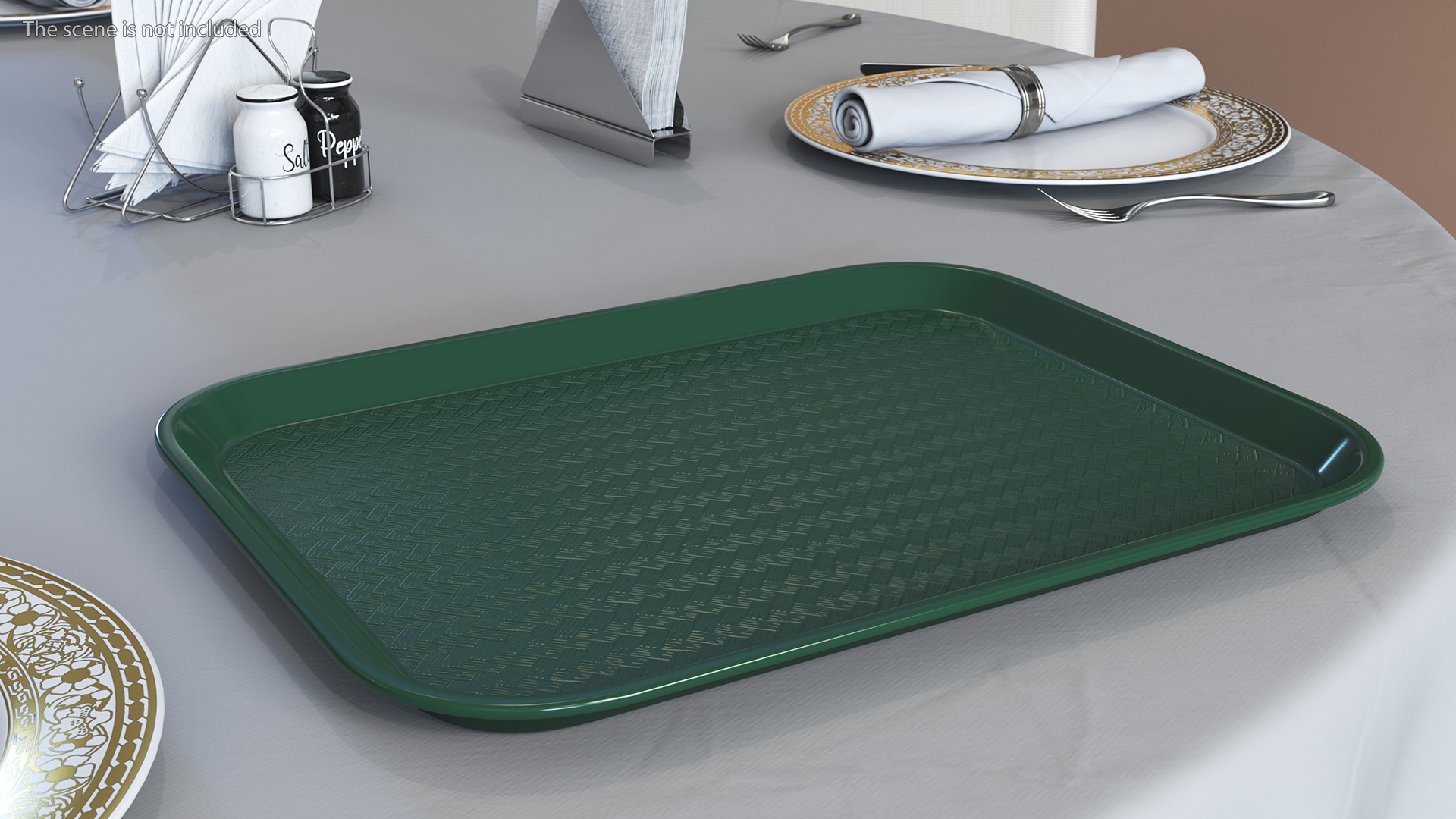 3D Plastic Fast Food Tray Green model