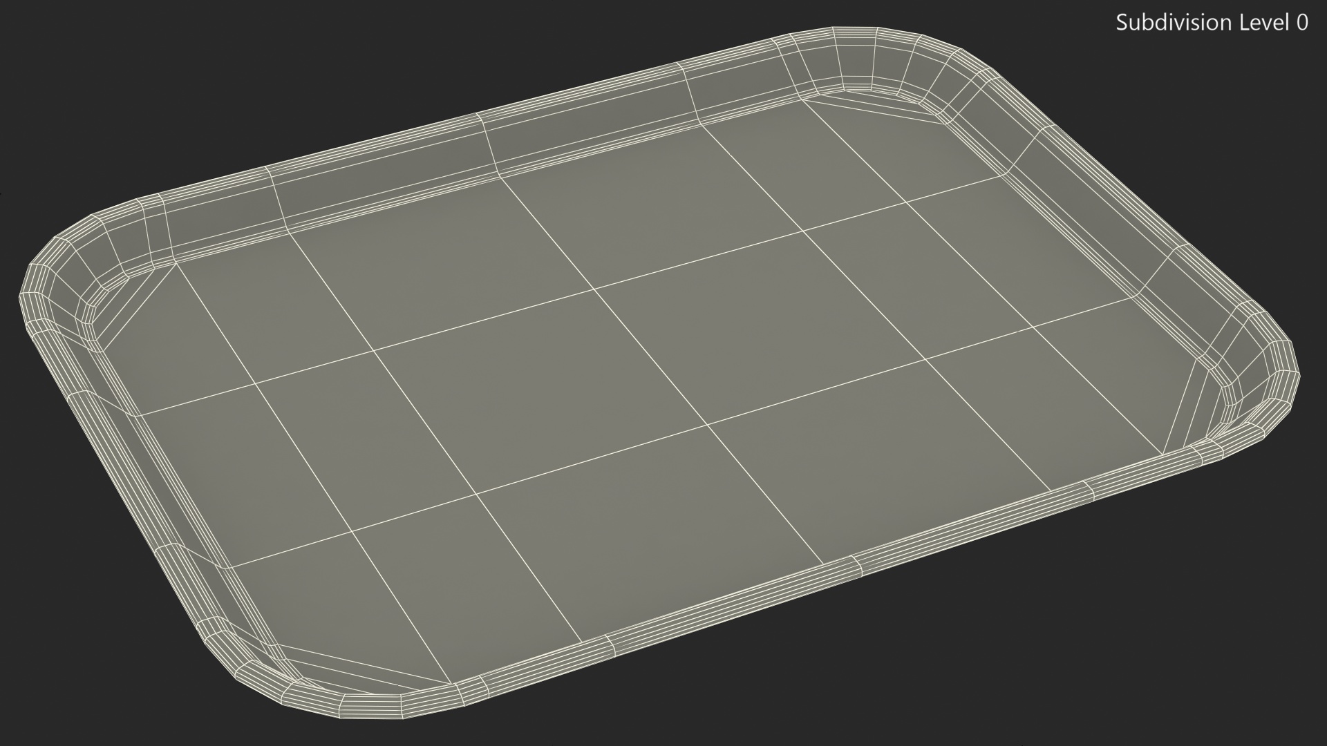 3D Plastic Fast Food Tray Green model