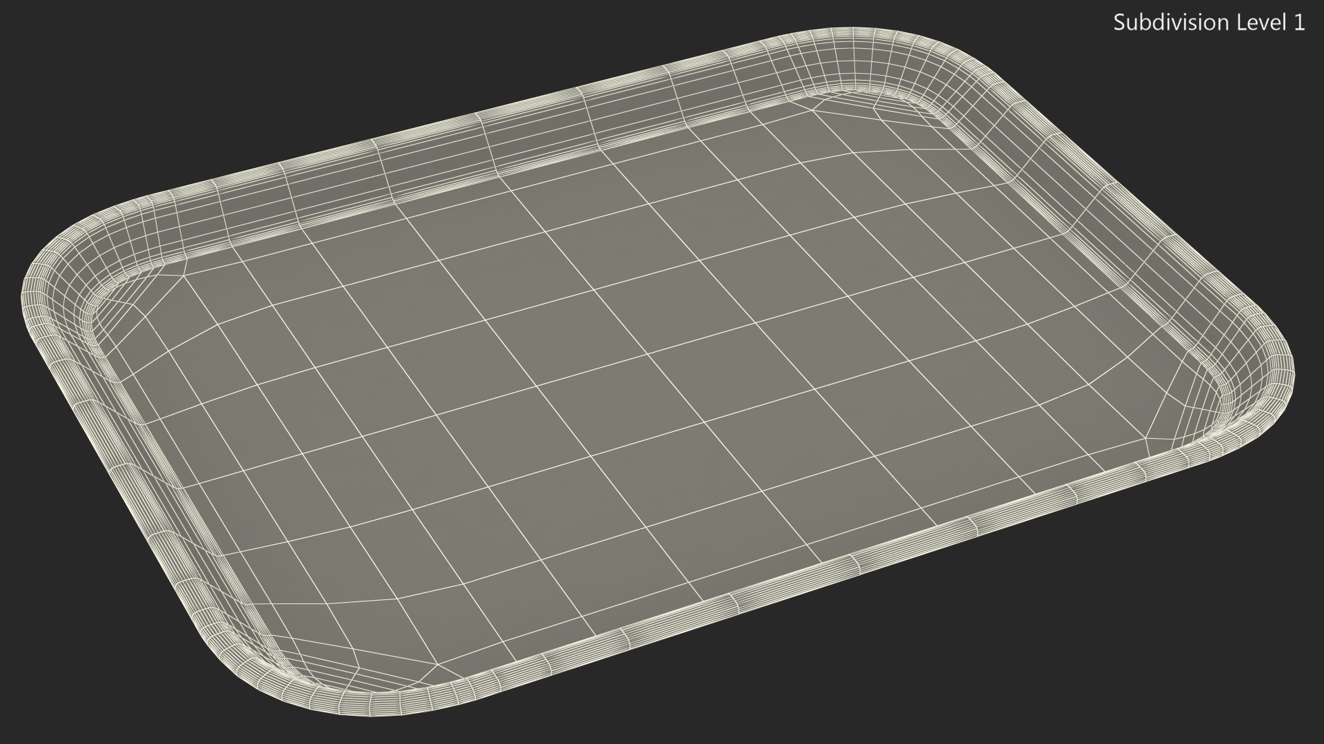 3D Plastic Fast Food Tray Green model