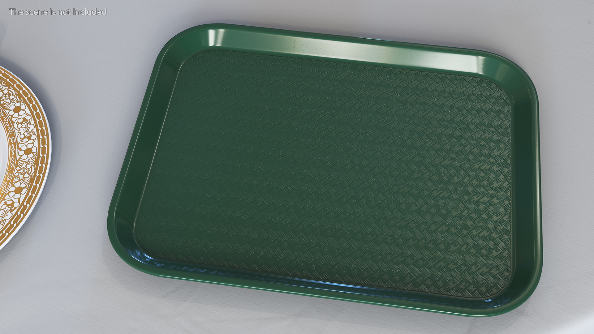 3D Plastic Fast Food Tray Green model
