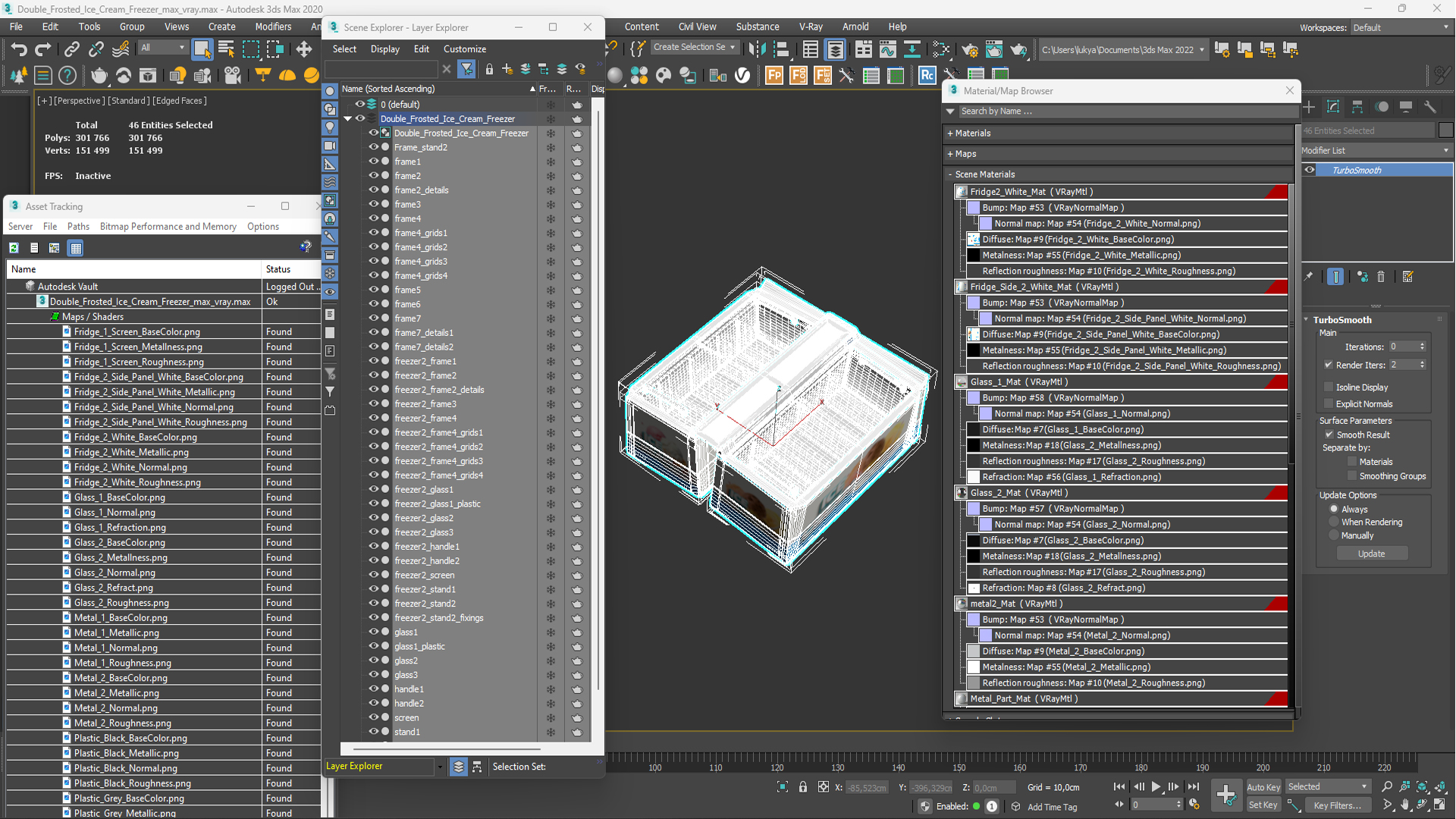 Double Frosted Ice Cream Freezer 3D