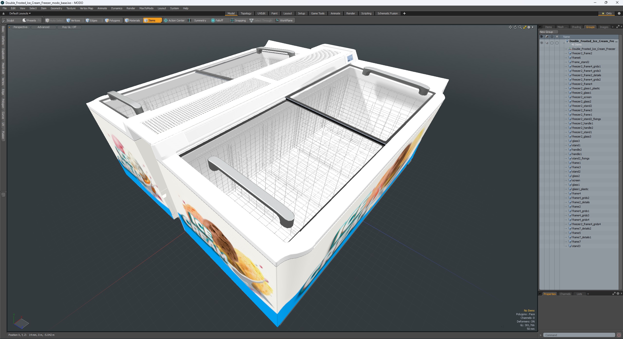 Double Frosted Ice Cream Freezer 3D