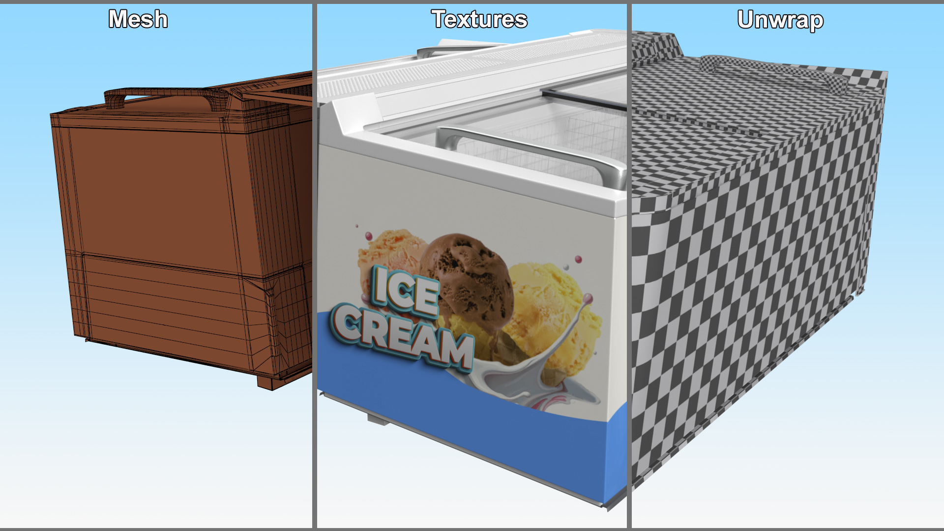 Double Frosted Ice Cream Freezer 3D
