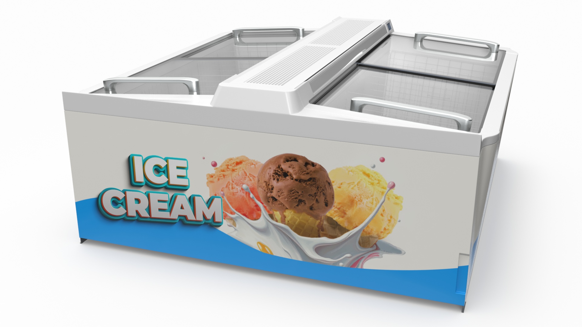 Double Frosted Ice Cream Freezer 3D